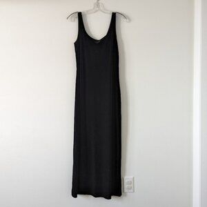 Black Maxi Dress Scoop Neckline Soft Stretch Fabric - Size 9 Velvet